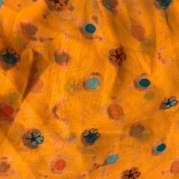 Sheer Orange Dots Tank Crop Top Silk/Satin Feel - Picture 5 of 6